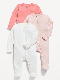 Image number 1 showing, Unisex 3-Pack Sleep & Play 2-Way-Zip Footed One-Piece for Baby