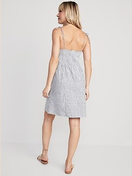 Fit & Flare Matching Tie-Strap Mini Dress for Women | Old Navy