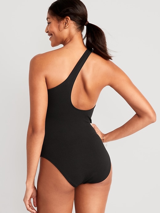 One-Shoulder Pucker Swimsuit for Women