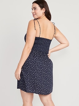 Fit & Flare Printed Tie-Shoulder Mini Dress for Women | Old Navy