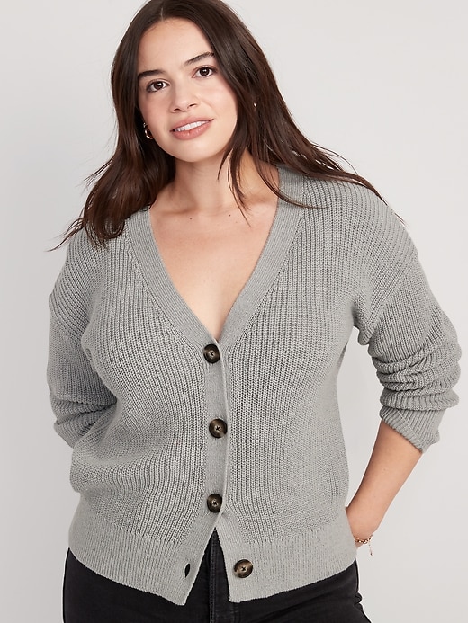 Image number 5 showing, Lightweight Shaker-Stitch Cardigan Sweater for Women