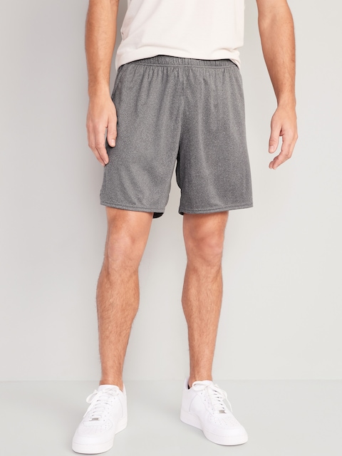 Go-Dry Mesh Basketball Shorts -- 7-inch inseam - Smoky Gray