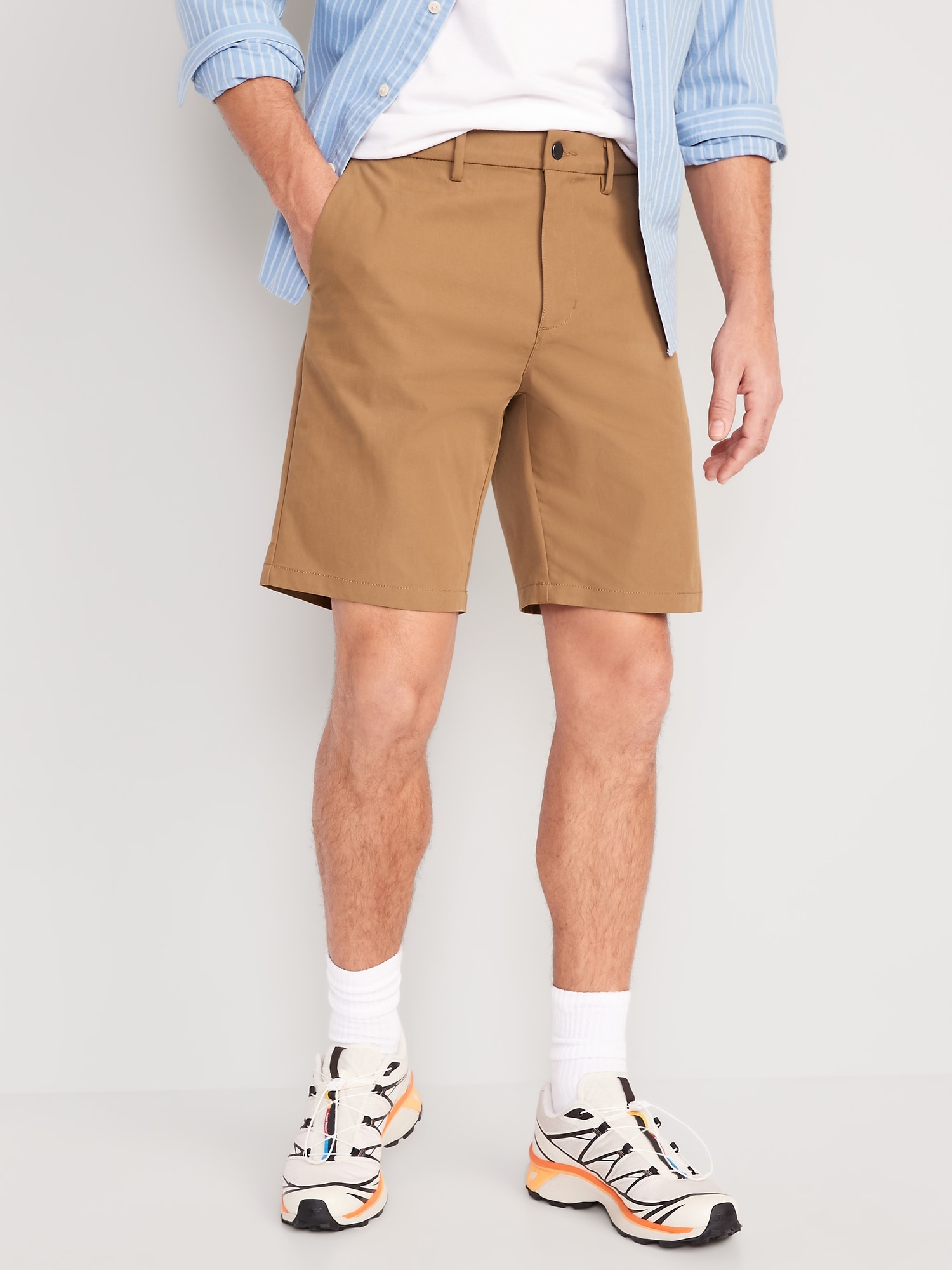 Old Navy Slim Ultimate Tech Chino Shorts -- 9-inch inseam brown. 1