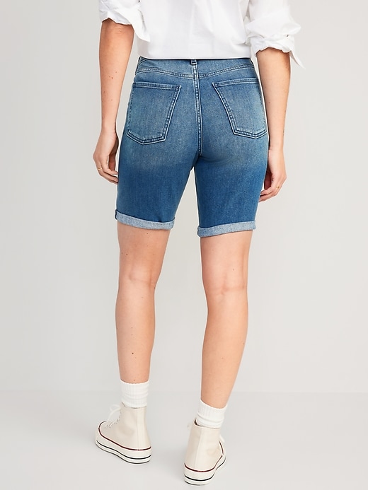 Image number 2 showing, Mid-Rise Wow Jean Shorts -- 9-inch inseam