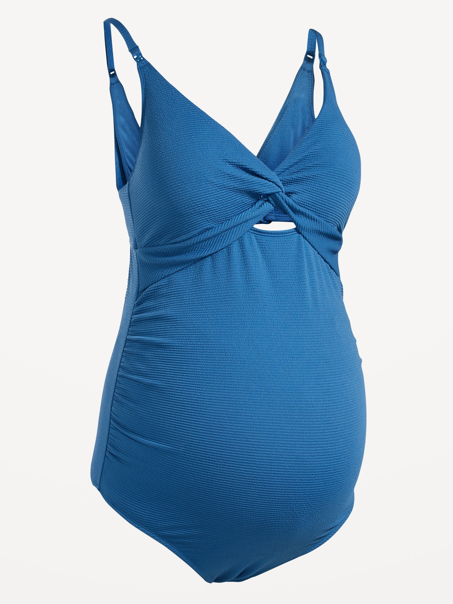 Maternity Textured TwistFront Cutout Nursing Swimsuit Old Navy