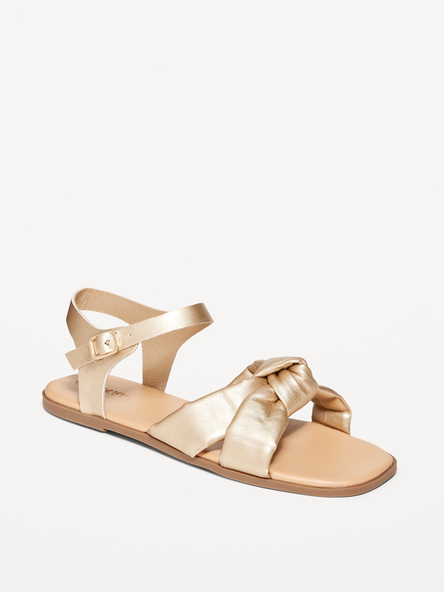 Faux-Leather Puff Knotted-Strap Sandals for Girls | Old Navy