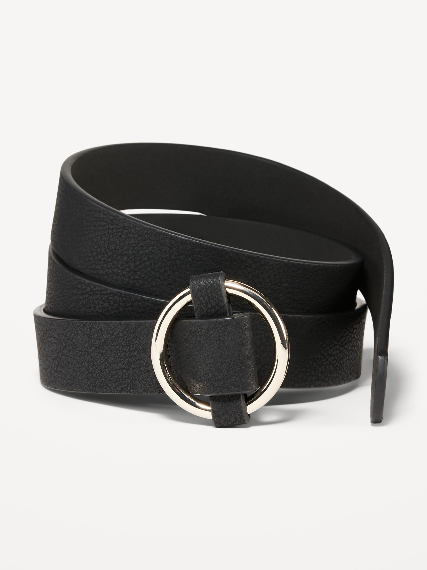 Adjustable Faux Textured-Leather Belt for Women