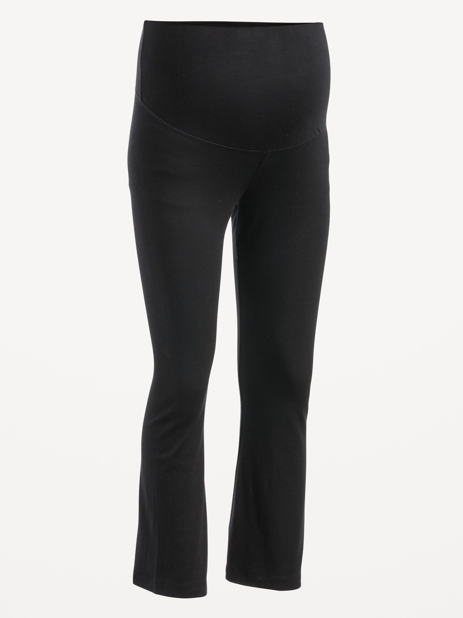 Maternity Rollover-Waist Cropped Flare Jersey Leggings