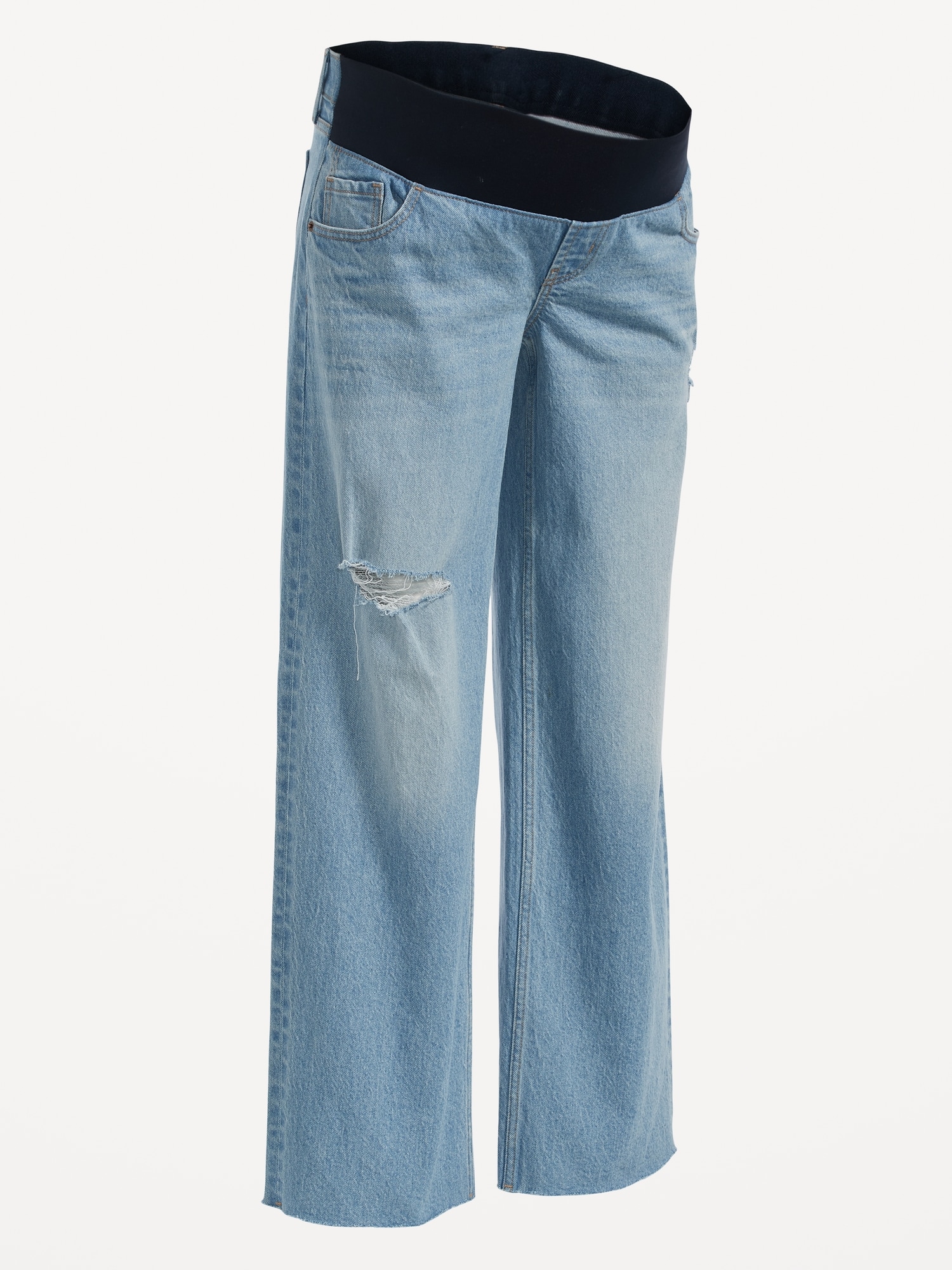 Maternity Front Low-Panel Wide Leg Jeans