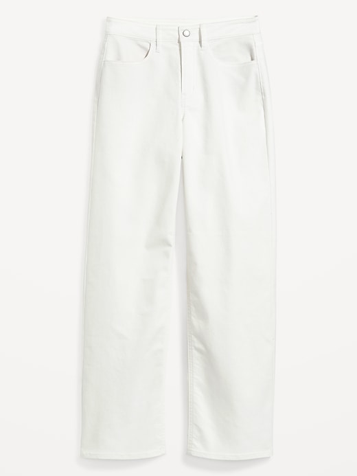 Image number 4 showing, High-Waisted Wow White-Wash Wide-Leg Jeans
