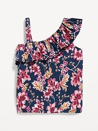 Ruffled Puckered-Jacquard Knit One-Shoulder Top for Girls | Old Navy