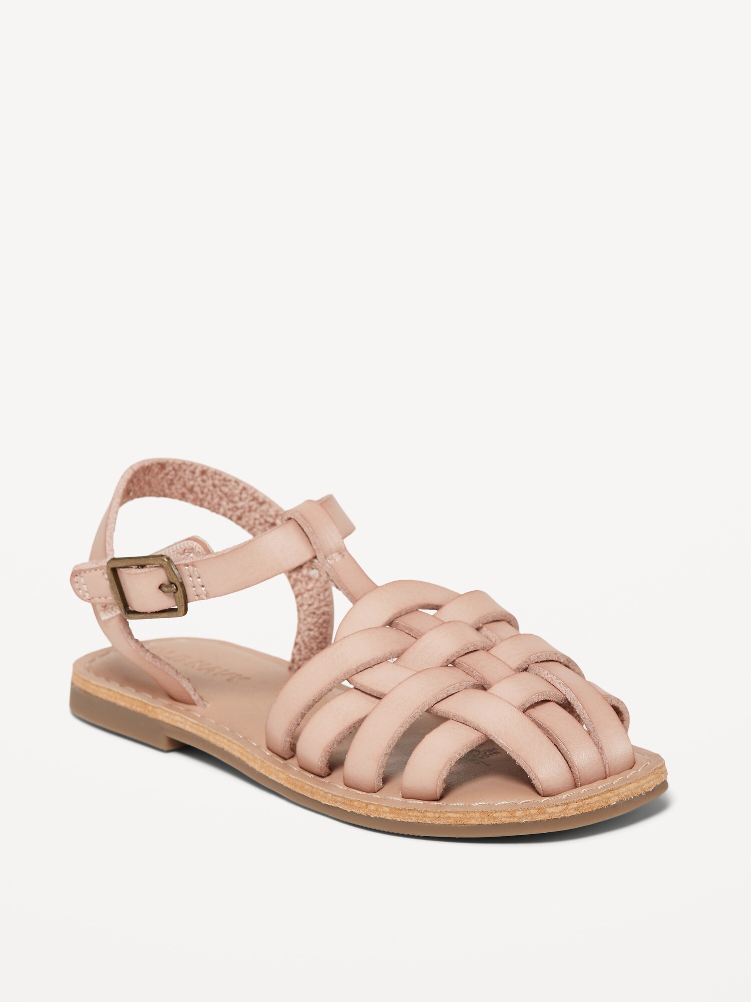 Old Navy Faux-Leather Fisherman Sandals for Toddler Girls pink. 1