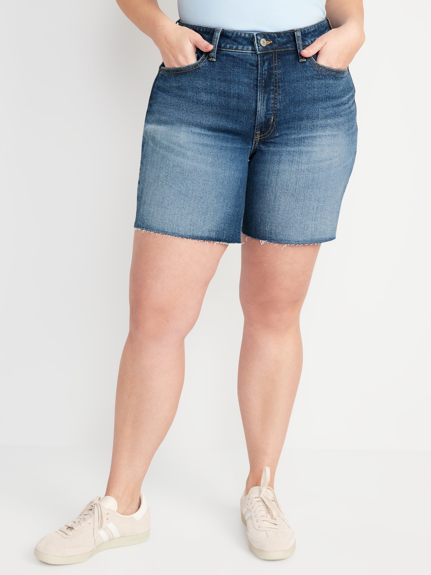 High waisted jean 2024 shorts for curvy