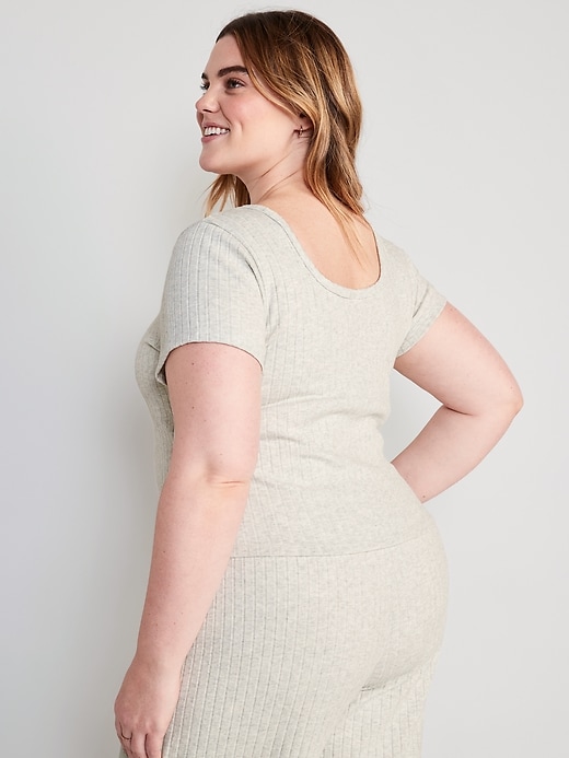 Image number 8 showing, Scoop-Neck Rib-Knit Pajama T-Shirt