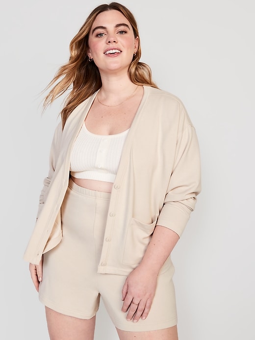 Image number 7 showing, Oversized Fleece Button-Down Cardigan Robe