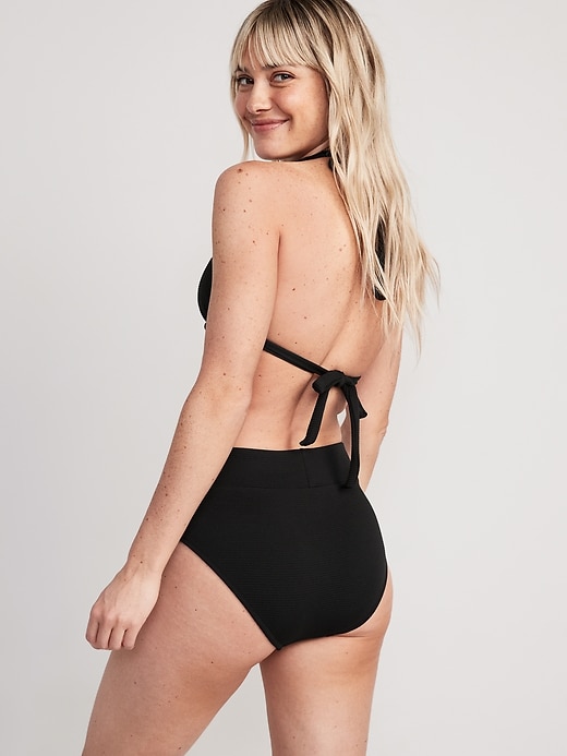 Image number 2 showing, High-Waisted Pucker Classic Bikini Swim Bottoms