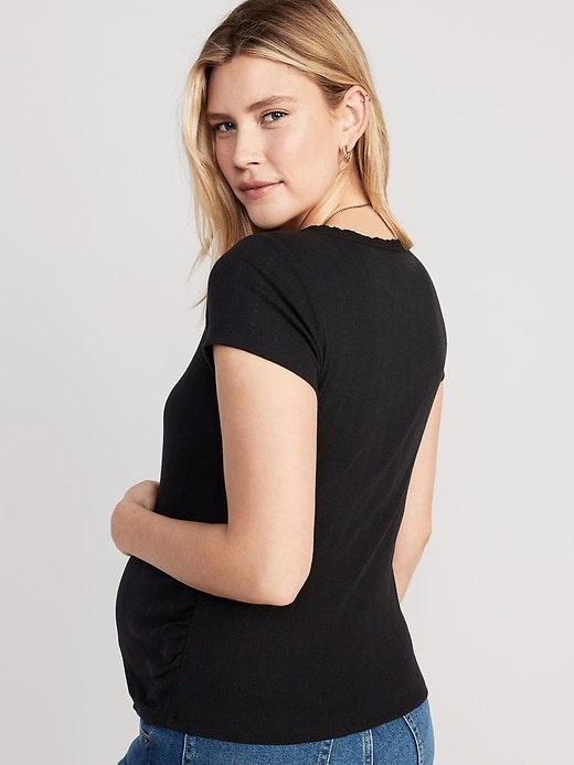 Image number 2 showing, Maternity Pointelle-Knit Top