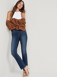 High-Waisted Kicker Boot-Cut Black Jeans for Women