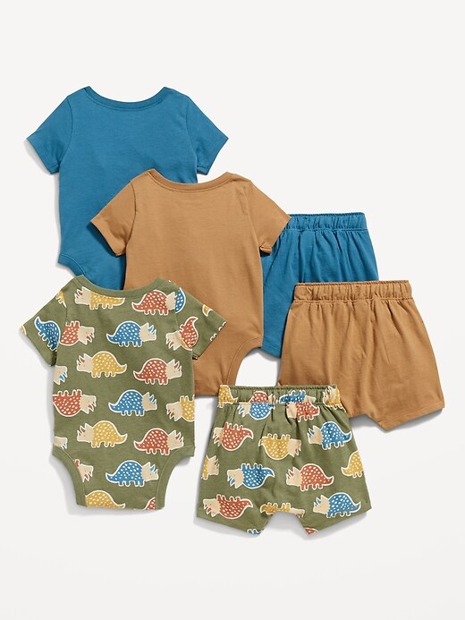 View large product image 2 of 3. 6-Piece Bodysuit and Shorts Set for Baby