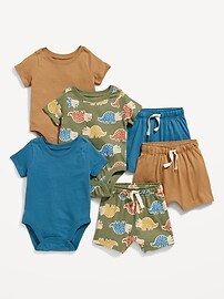 View large product image 3 of 3. 6-Piece Bodysuit and Shorts Set for Baby