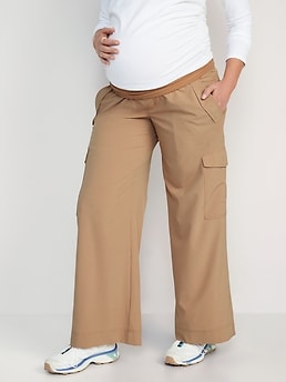 Maternity Khaki Elasticated Pocket Cargo Pants