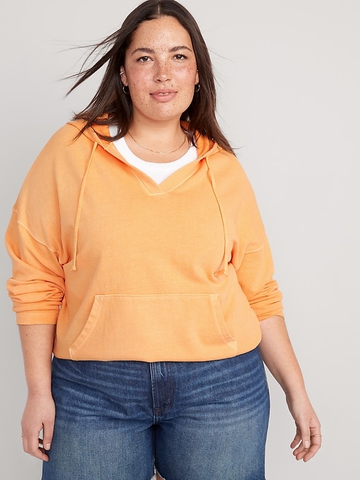 Image number 7 showing, Slouchy French-Terry Tunic Hoodie for Women