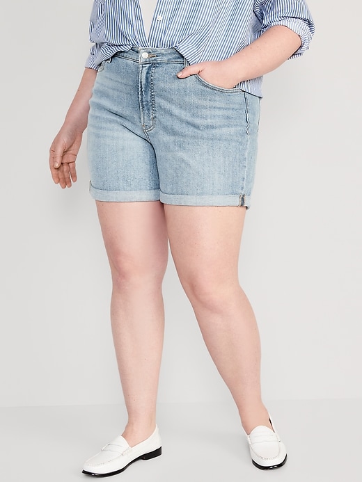 Image number 7 showing, High-Waisted OG Cuffed Jean Shorts for Women -- 5-inch inseam
