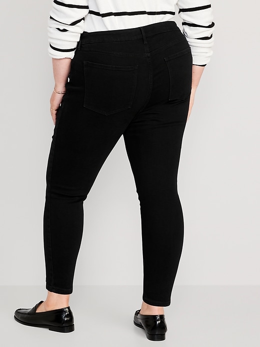 Image number 8 showing, High-Waisted Wow Super-Skinny Black-Wash Ankle Jeans for Women
