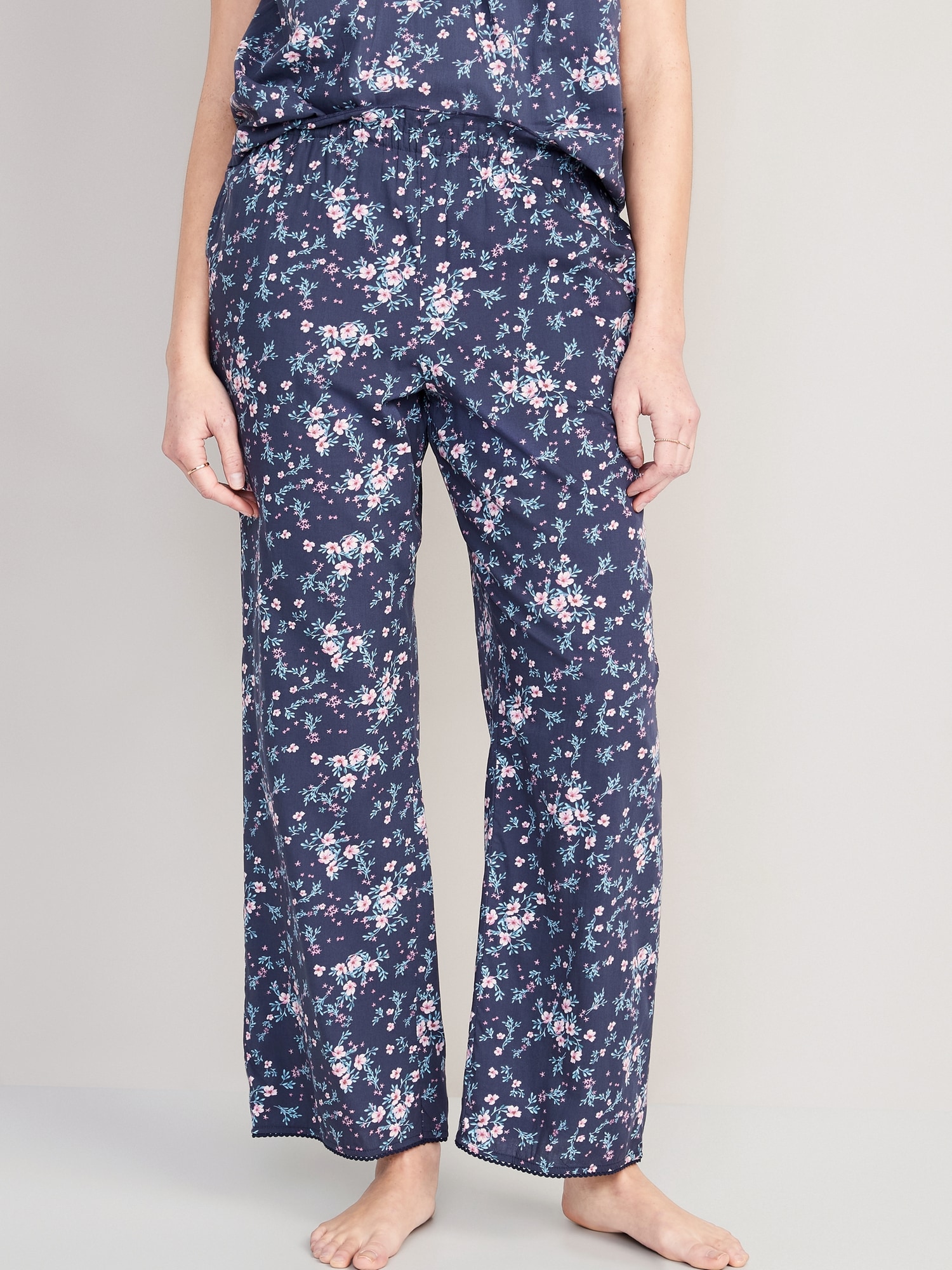 High-Waisted Floral Wide-Leg Pajama Pants for Women | Old Navy