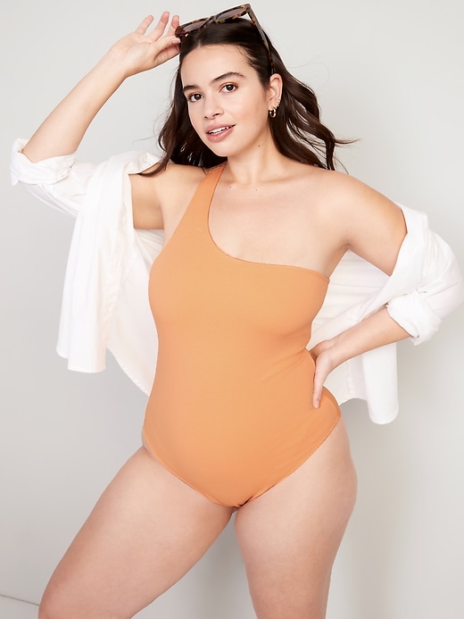Image number 3 showing, One-Shoulder Pucker Swimsuit for Women