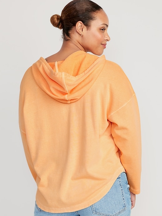 Image number 6 showing, Slouchy French-Terry Tunic Hoodie for Women