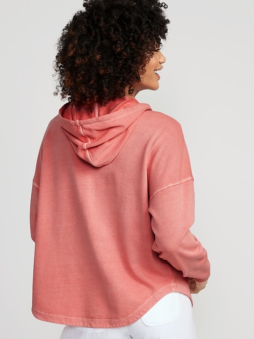 Image number 2 showing, Slouchy French-Terry Tunic Hoodie for Women