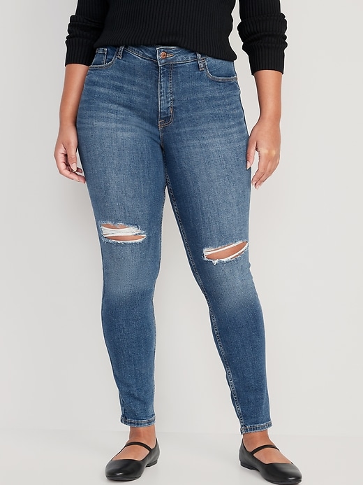 Image number 5 showing, High-Waisted Rockstar Super-Skinny Jeans