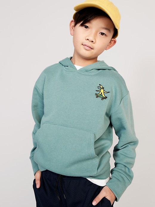 View large product image 1 of 3. Gender-Neutral Embroidered-Graphic Pullover Hoodie for Kids