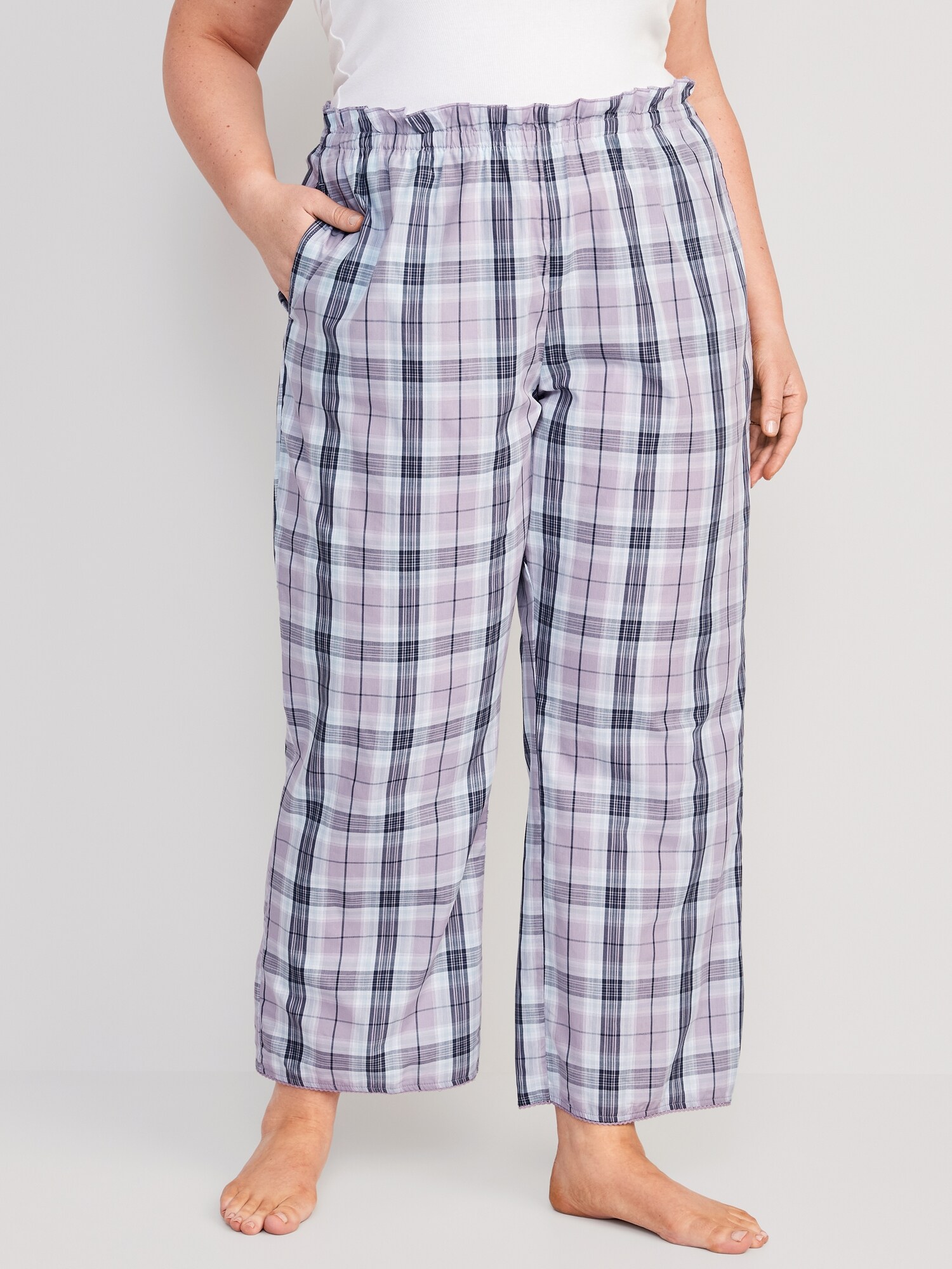 High-Waisted Striped Pajama Pants for Women