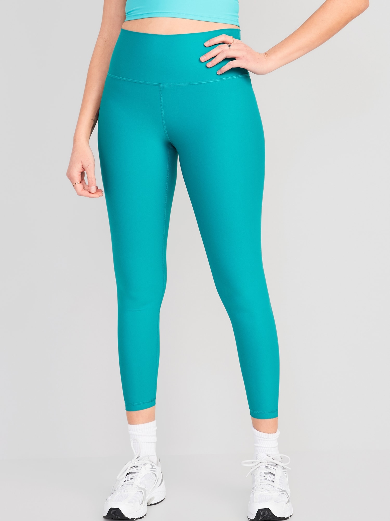 Old Navy High-Waisted PowerSoft 7/8-Length Leggings for Women blue. 1