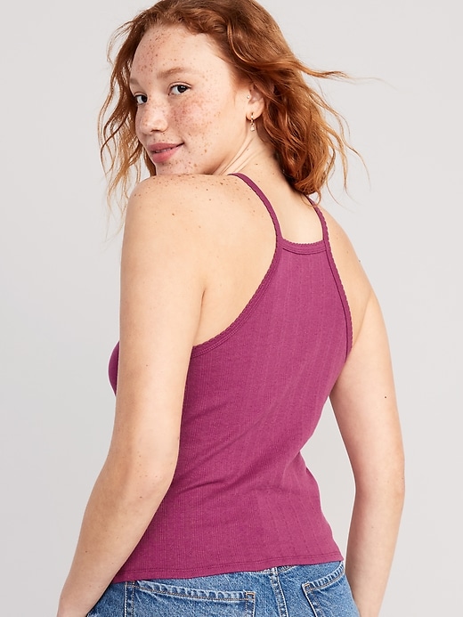 Image number 2 showing, Scallop-Trimmed Pointelle-Knit Cami Top