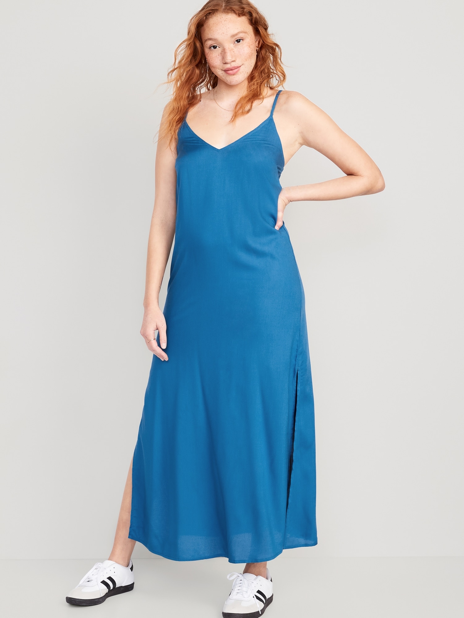 Old Navy Tie-Back Maxi Slip Dress for Women blue. 1