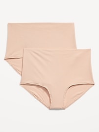L'image numéro 1 présente Sous-vêtements de maternité en tricot doux à porter par dessus le ventre (paquet de 2)