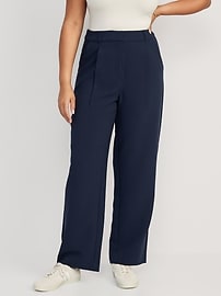 Extra High-Waisted Taylor Wide-Leg Trouser Suit Pants