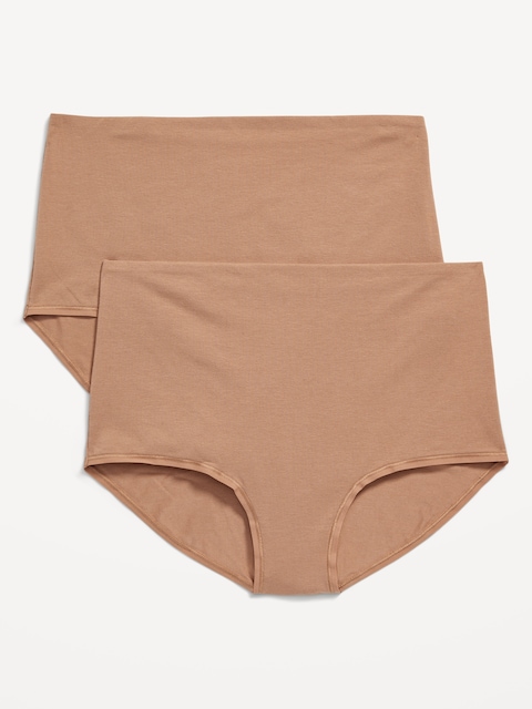 Sous-vêtements de maternité en tricot doux à porter par dessus le ventre (paquet de 2)