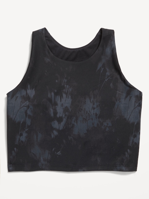 PowerSoft Longline Sports Bra for Girls - Black Wash