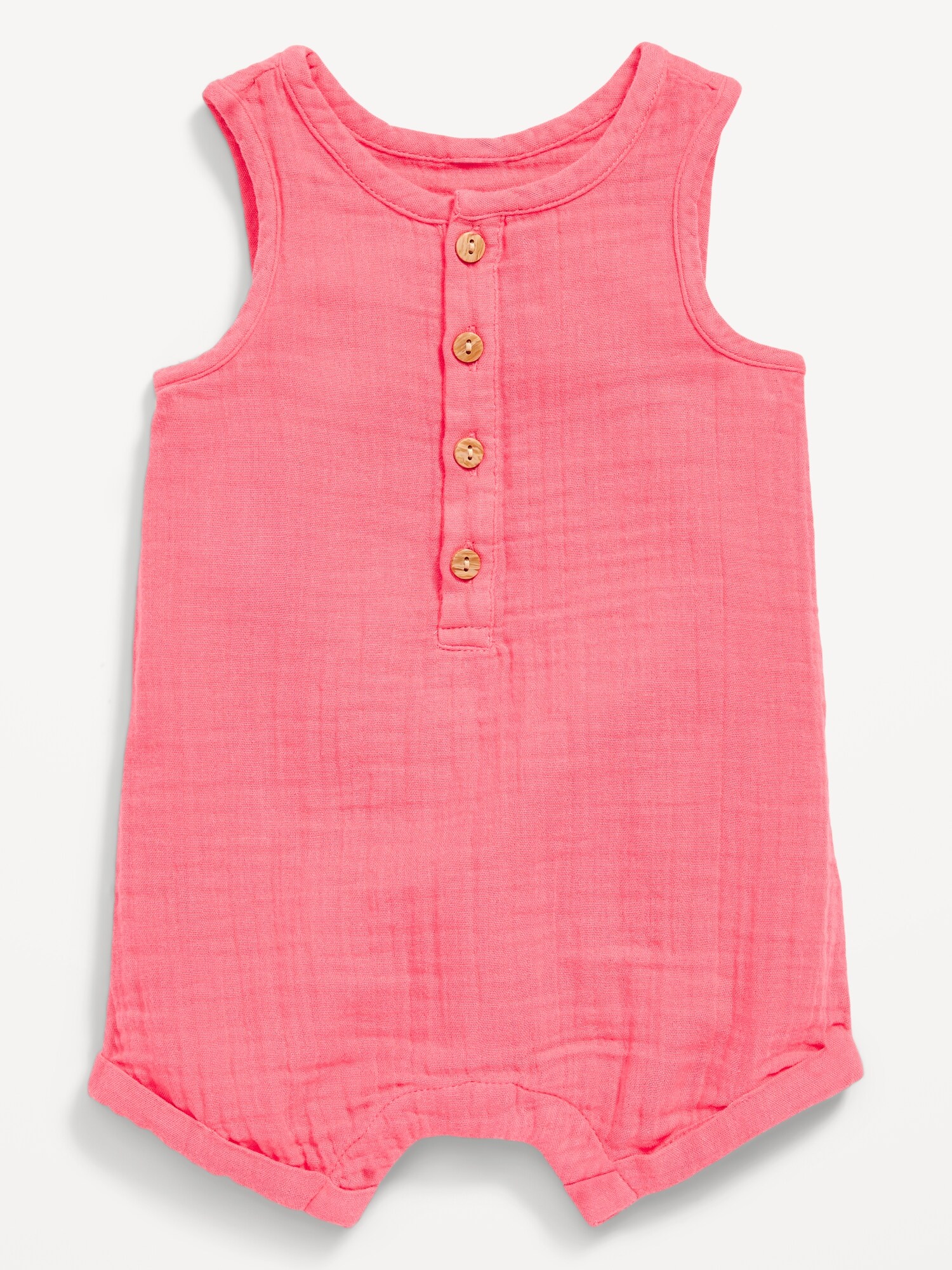 Unisex Sleeveless Henley Romper for Baby Old Navy