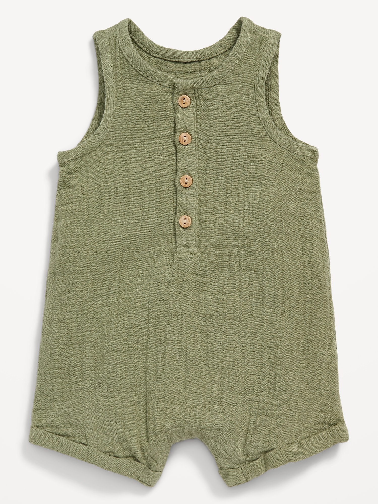 Unisex Sleeveless Henley Romper for Baby Old Navy