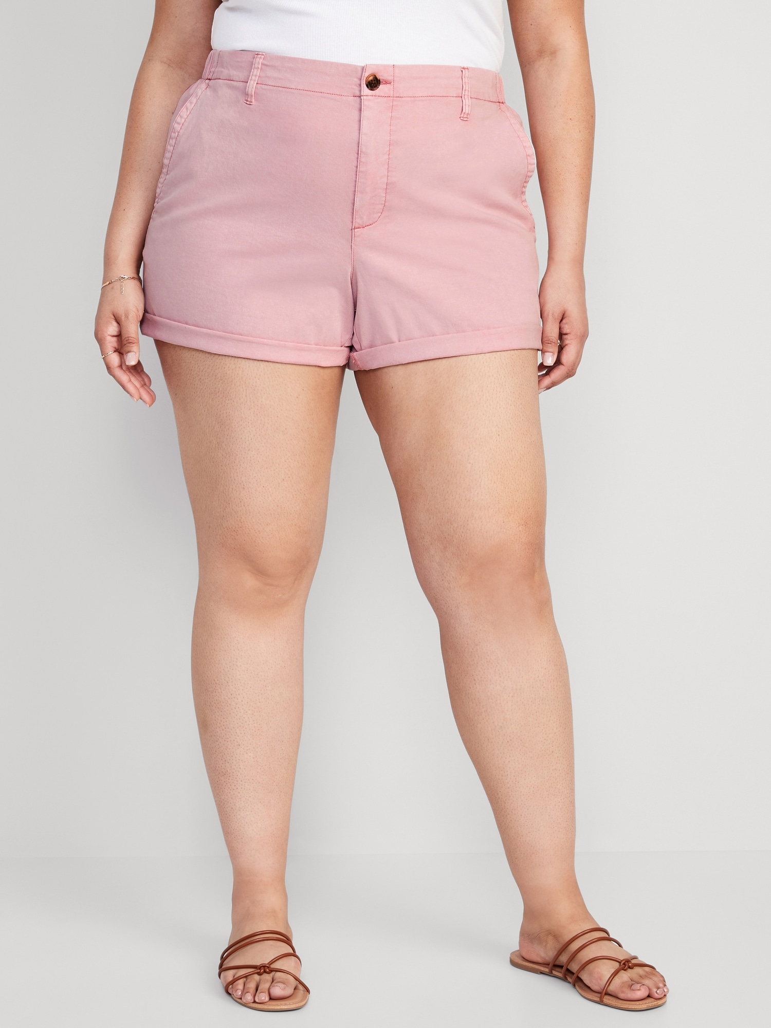 High-Waisted OGC Pull-On Chino Shorts for Women -- 7-inch inseam