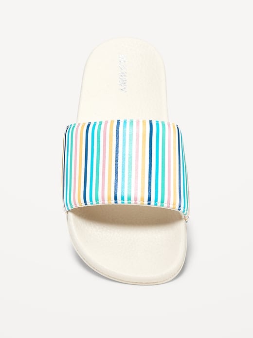 View large product image 2 of 3. Printed Faux-Leather Pool Slide Sandals for Girls