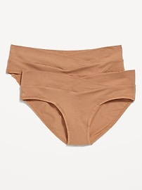 Image number 1 showing, Maternity Low-Rise Bikini Underwear 2-Pack