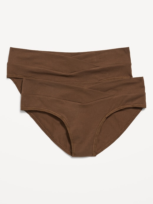 Voir une image plus grande du produit 1 de 1. Culotte bikini taille basse de maternité (paquet de 2)