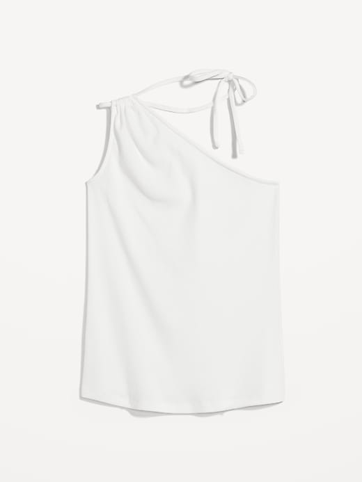 Fitted One-Shoulder Rib-Knit Double Tie-Strap Top | Old Navy