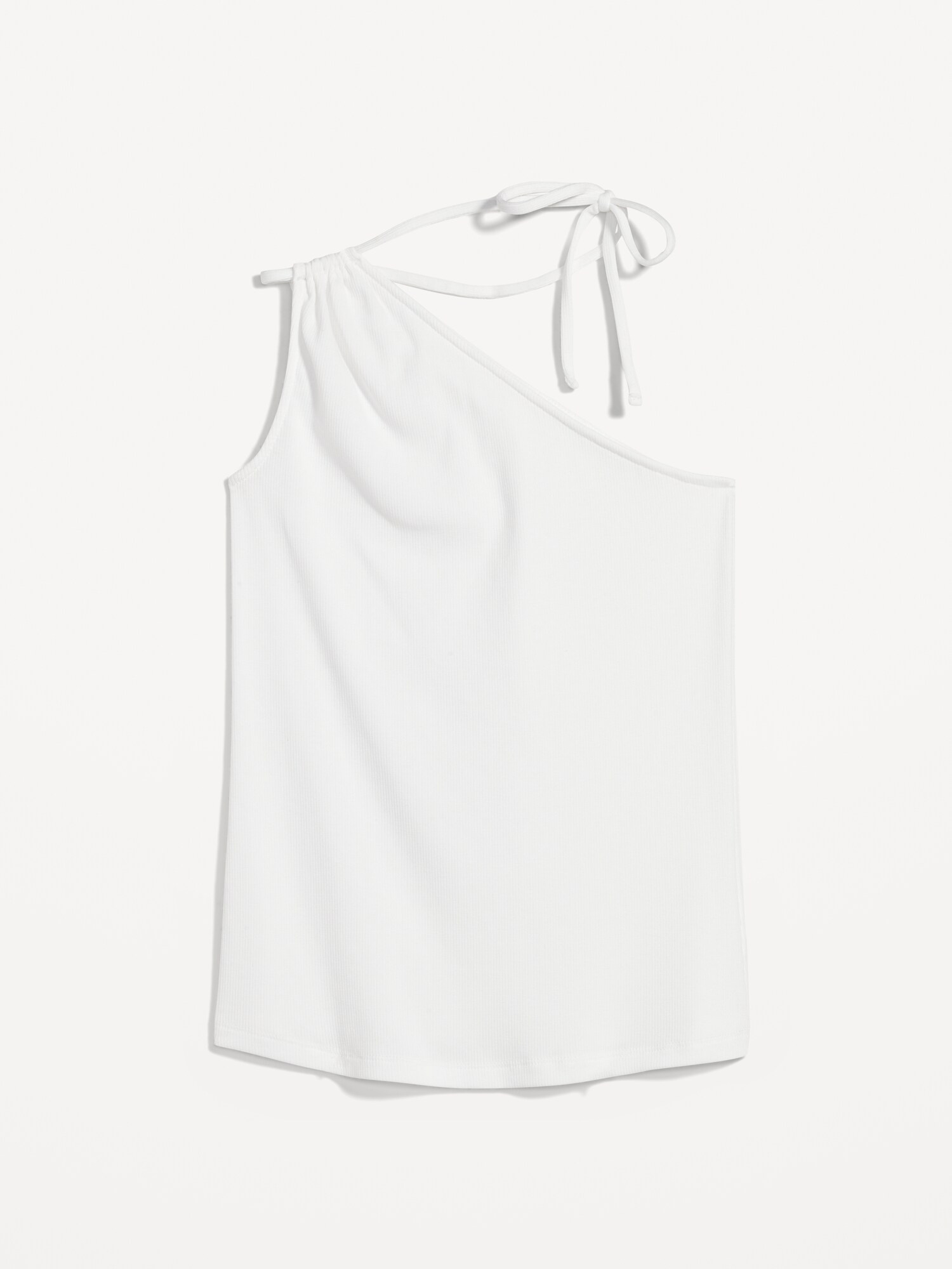 Fitted One Shoulder Rib Knit Double Tie Strap Top Old Navy fitted-one-shoulder-rib-knit-double-tie-strap-top-old-navy
